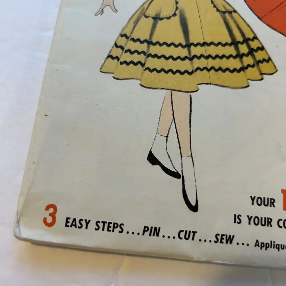Advance Vintage 1950's‎ Pattern #8076  Girls Circle Poodle Skirt and Cap Size 6